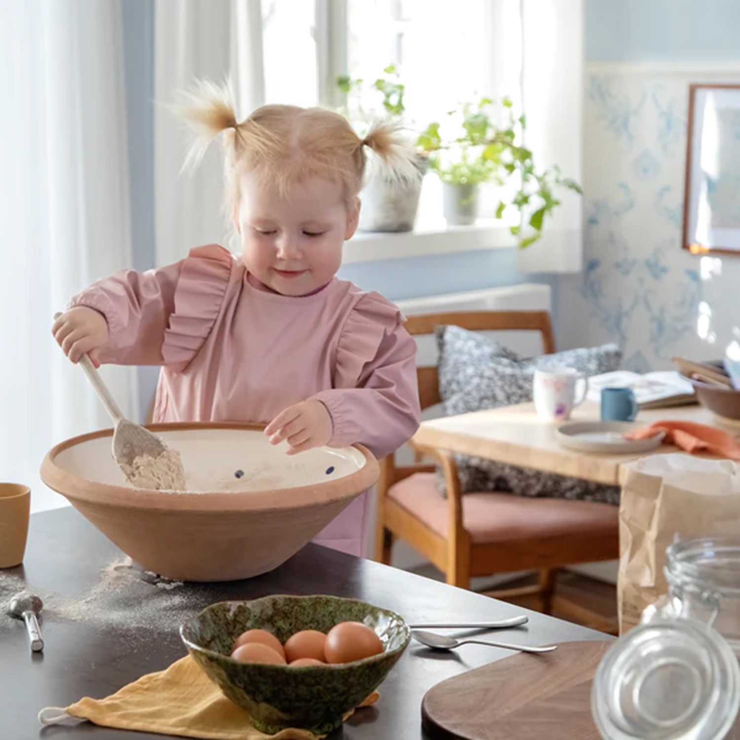 Långärmad Haklapp - Pink Sebra