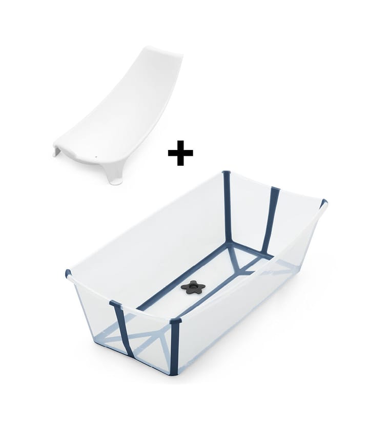 Flexi Bath Badbalja XL Med Badstöd - Transparent Blue Stokke
