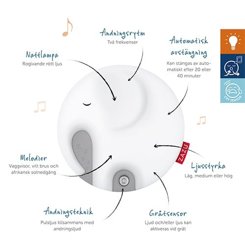 Nattlampa/Andningsljus Emmy Elefant - White Zazu