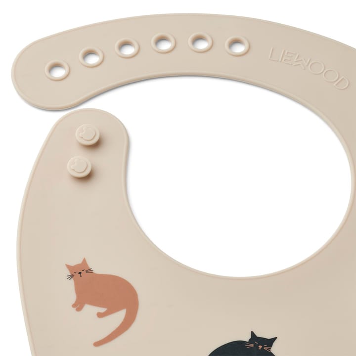Tilda Mönstrad Haklapp Silikon 2-Pack - Miauw/Apple Blossom Bix Liewood
