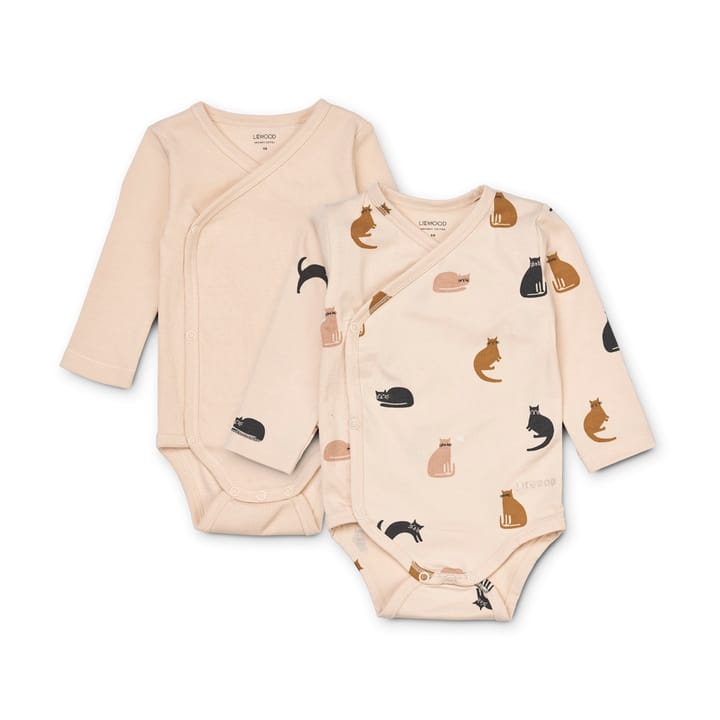 Hali Långärmad Body 2-Pack Mönstrad - Miauw/Apple Blossom Mix Liewood