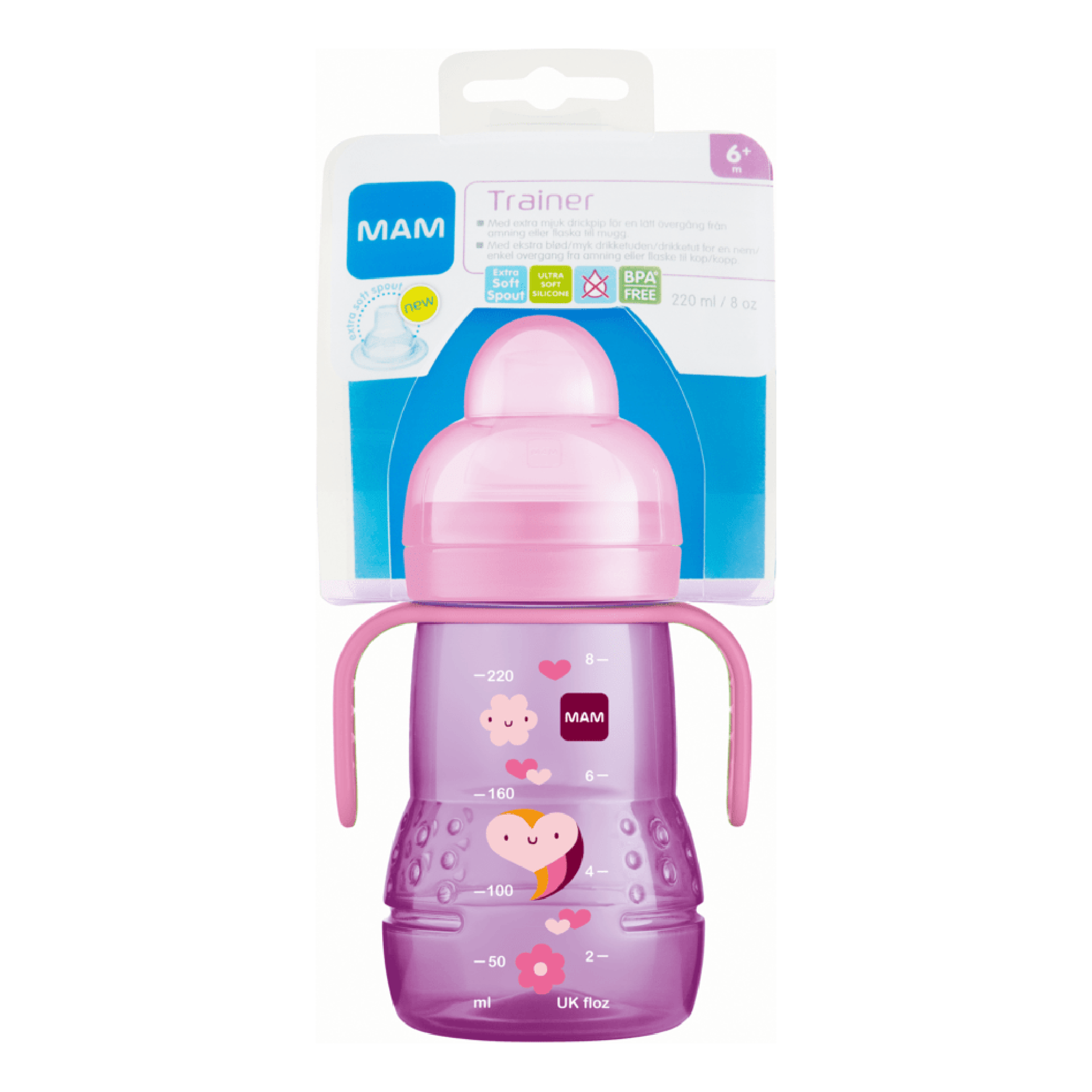 Trainer Nappflaska 220 Ml - Rosa Mam