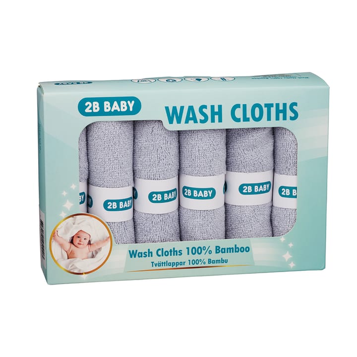 Tvättlappar Mjuk Bambu 6-pack - Grå 2B Baby