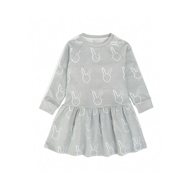 Bunny Sweatshirt Dress Grey Livly