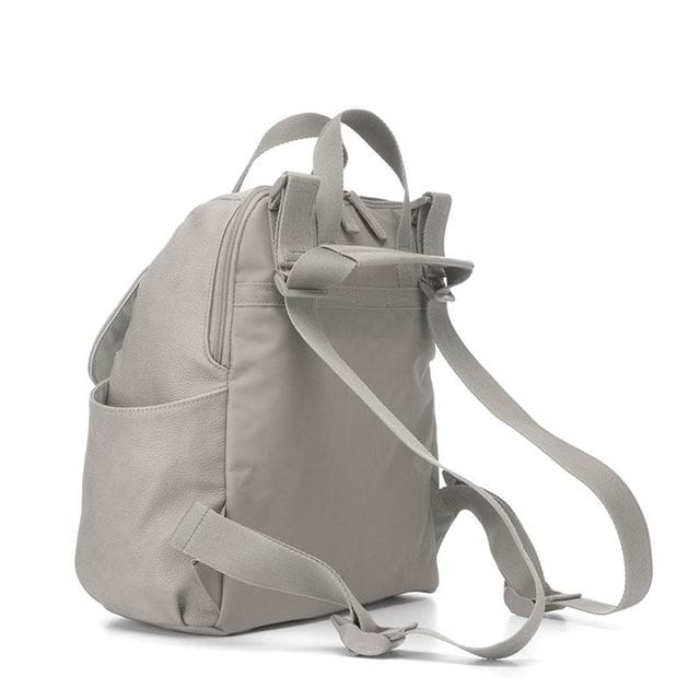 Robyn Convertible Backpack Vegan Leather Pale Grey Babymel