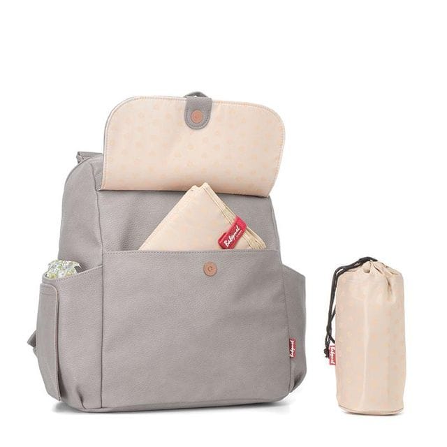 Robyn Convertible Backpack Vegan Leather Pale Grey Babymel