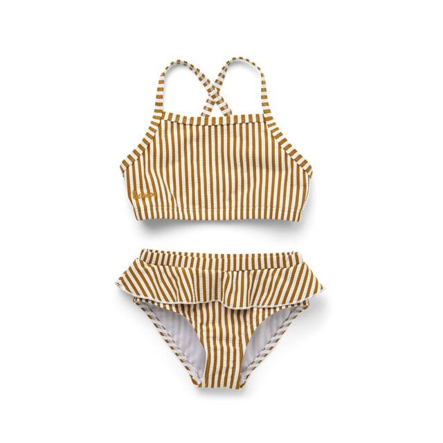 Norma Bikini Set Seersucker Mustard/White Liewood