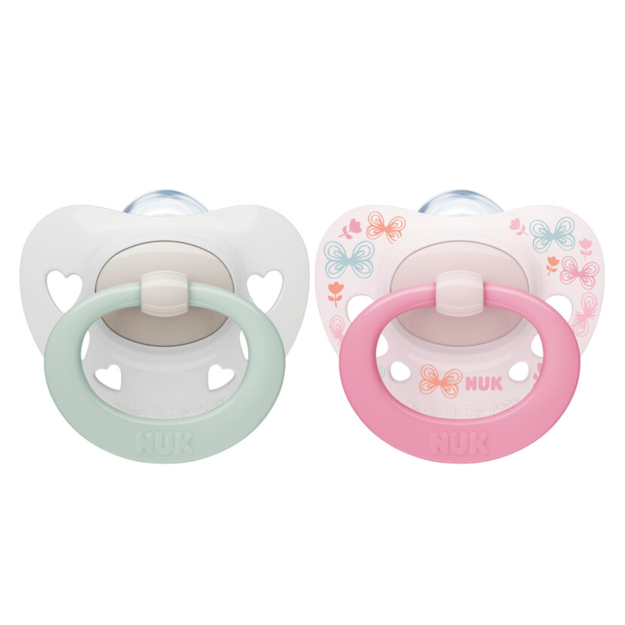 Nuk Sugnapp Silikon Signature 0-6 mån Rosa/Vit