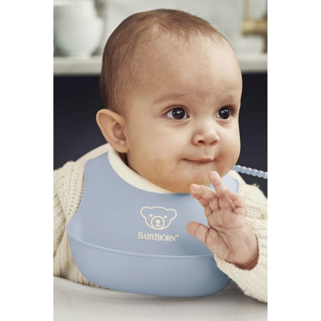 Haklappset 2 pack - Blekblå Babybjörn