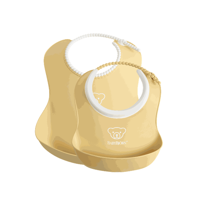 Haklappset 2 pack - Blekgul Babybjörn