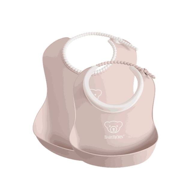 Haklappset 2 pack - Blekrosa Babybjörn