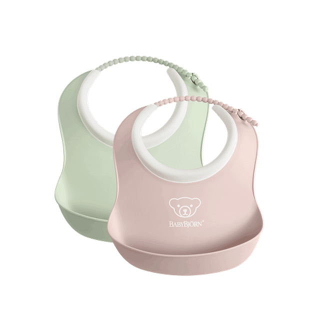 Babybjörn Liten Haklapp 2-pack Blekgrön/Blekrosa