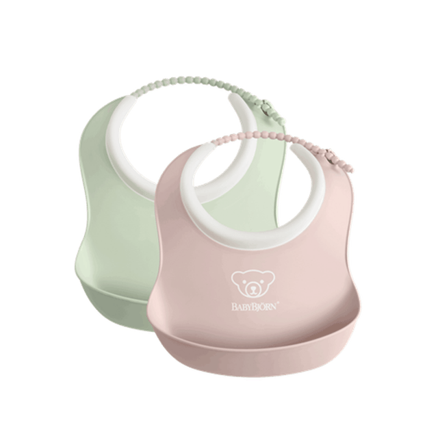 Liten Haklapp 2-pack - Blekgrön/Blekrosa Babybjörn
