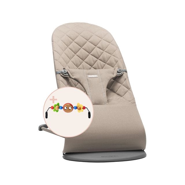 Babysitter Med Leksak - Cotton-Sandgrå-Busiga ögon Babybjörn
