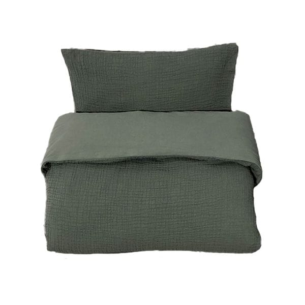 Påslakan Little Wave Spjälsäng - Dark green