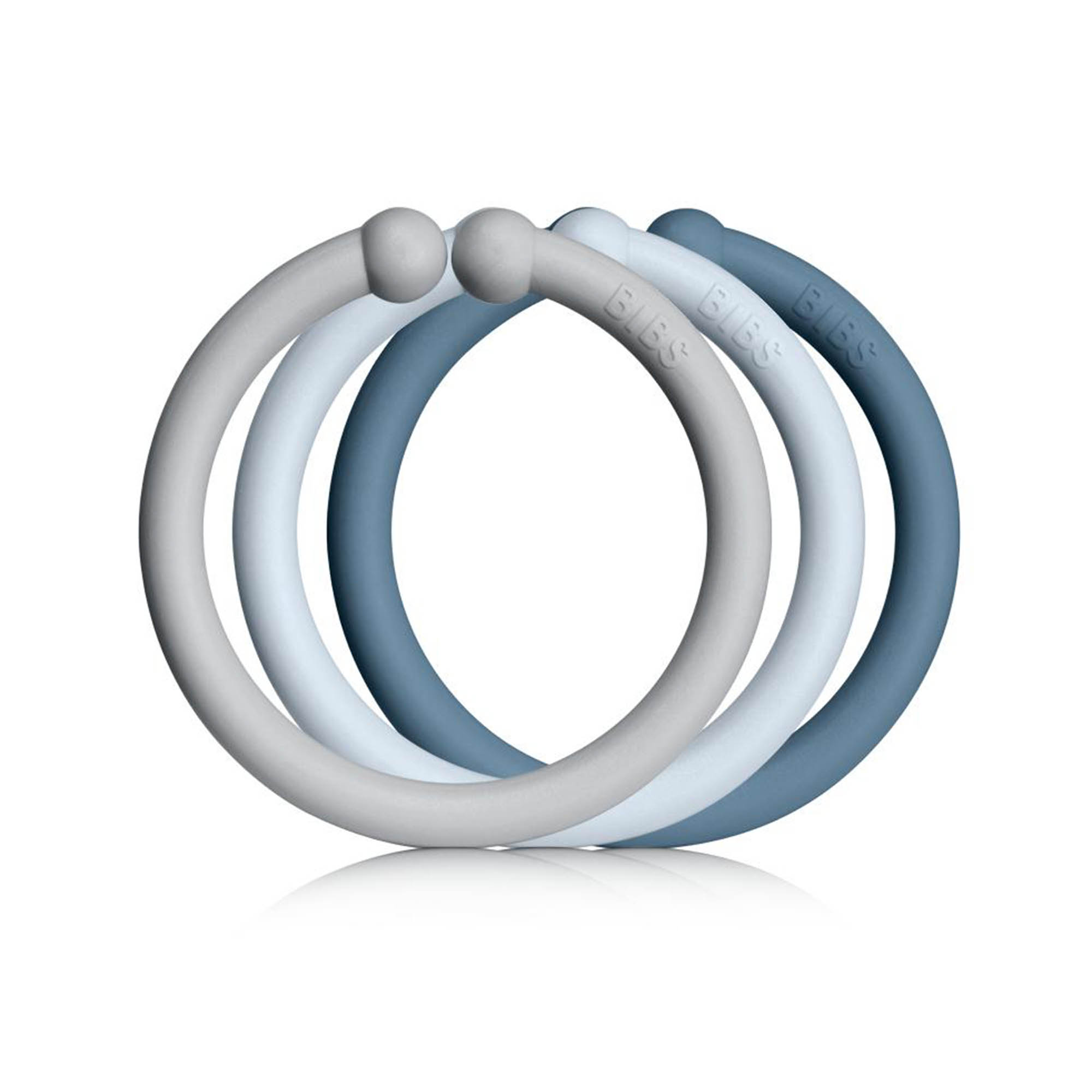 BIBS Barnvagnsringar 12-pack Baby Blue/Cloud/Petrol