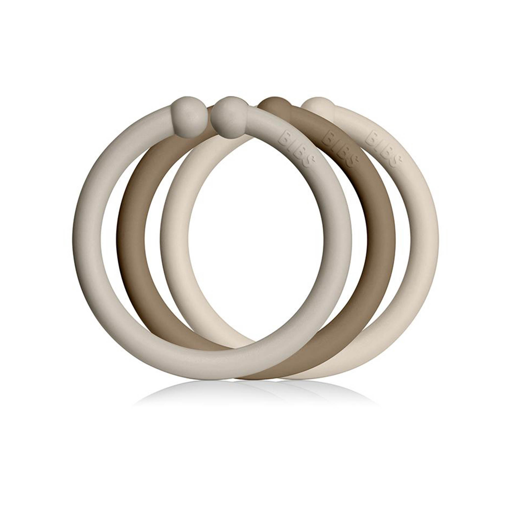 Product Image for BIBS  Barnvagnsringar 12-pack, Sand/Dark Oak/Vanilla - BabyWorld