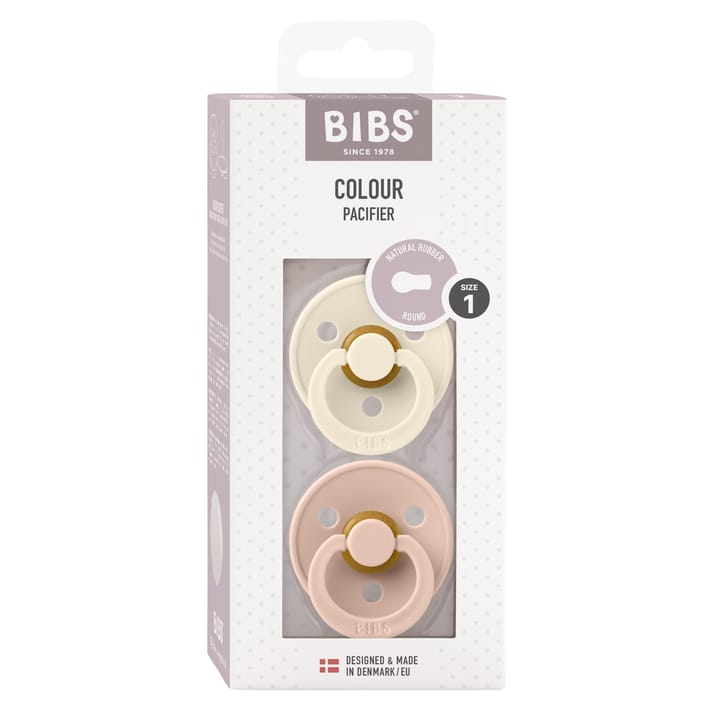 Napp Colour 2-pack Latex Rund - Ivory/Blush BIBS