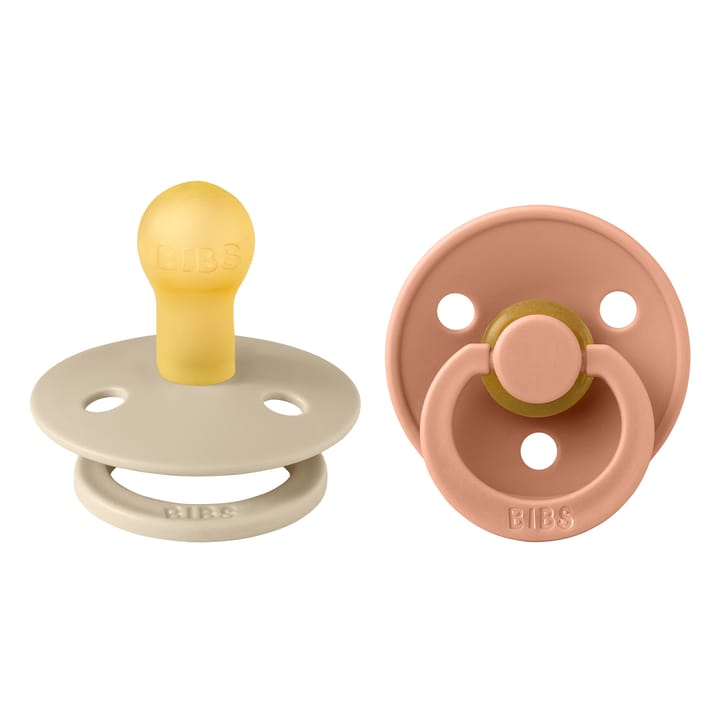 Napp Colour 2-pack Latex Rund - Vanilla/Peach BIBS