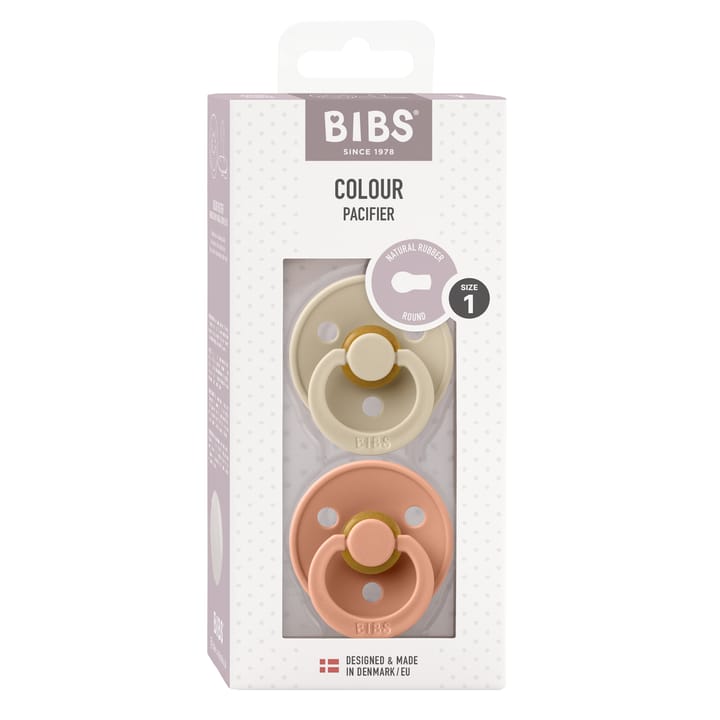 Napp Colour 2-pack Latex Rund - Vanilla/Peach BIBS