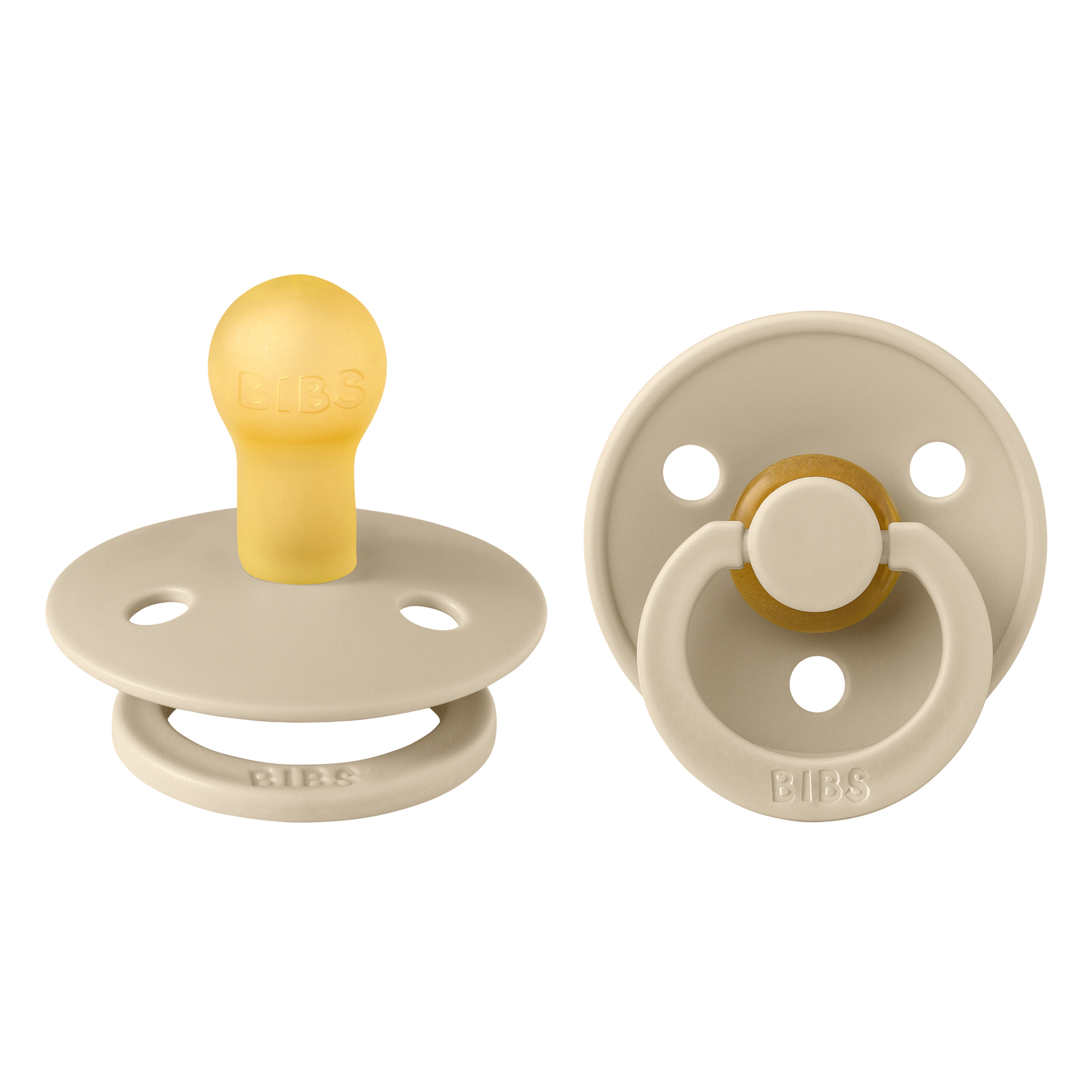 Product Image for BIBS  Napp Colour 2-pack Latex Rund, Vanilla - BabyWorld