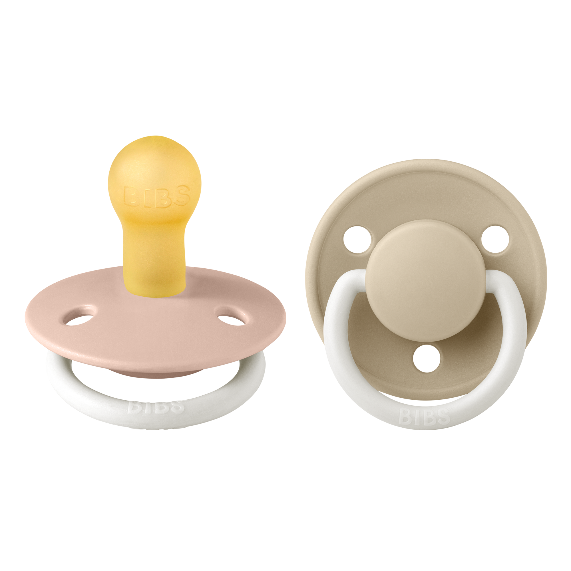 Product Image for BIBS  Napp De Lux 2-Pack Latex Glow, Blush/Vanilla - BabyWorld