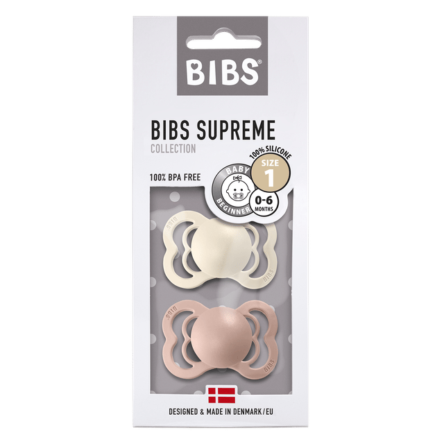 Napp Supreme 2-Pack Silikon Blush/Ivory BIBS