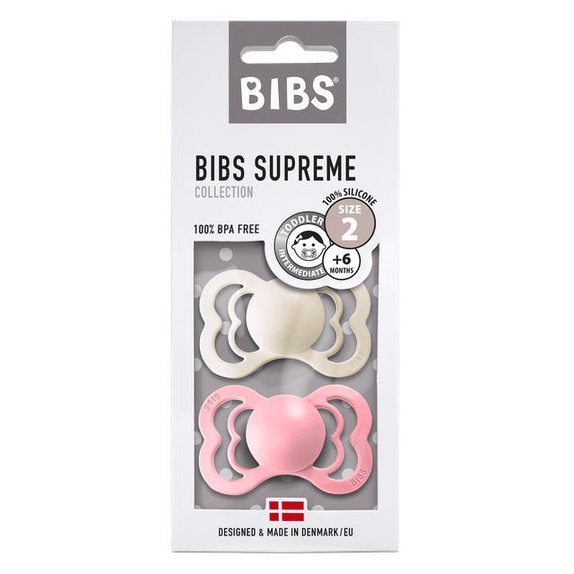 Napp Supreme 2-Pack Silikon Ivory/Baby Pink BIBS