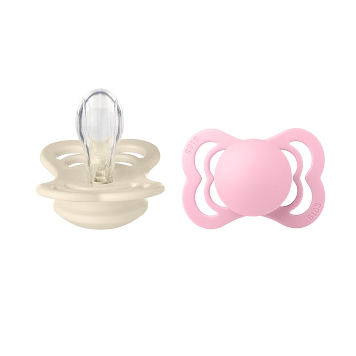 Napp Supreme 2-pack Silikon - Ivory/Baby Pink BIBS