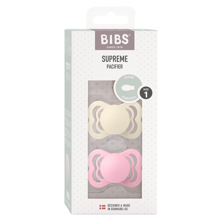 Napp Supreme 2-pack Silikon - Ivory/Baby Pink BIBS