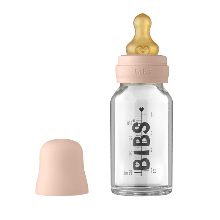 Nappflaska Baby Glas Latex 110ml - Blush BIBS