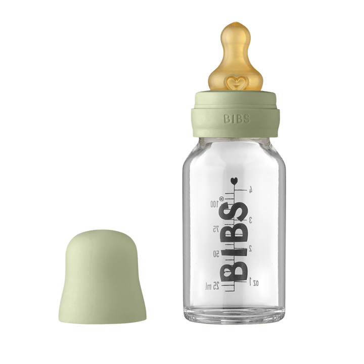Nappflaska Baby Glas Latex 110ml - Sage BIBS