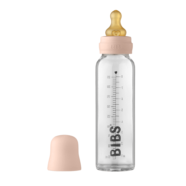 Nappflaska Baby Glas Latex 225ml - Blush