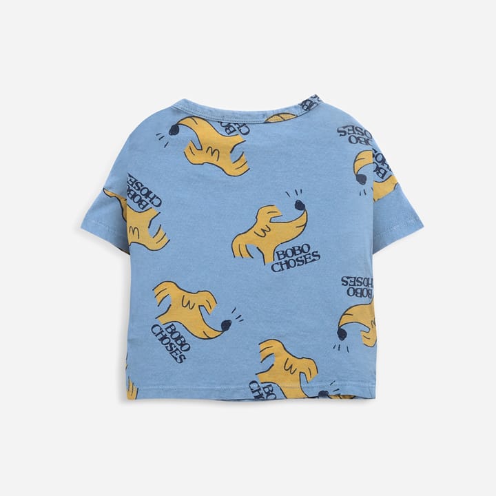 T-shirt Sniffy Dog All Over - Light Blue Bobo Choses
