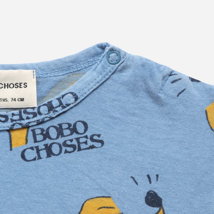 T-shirt Sniffy Dog All Over - Light Blue Bobo Choses