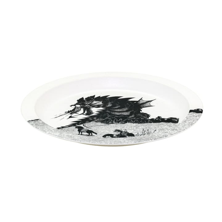 Tallrik med kant - White/Black Bröderna Lejonhjärta