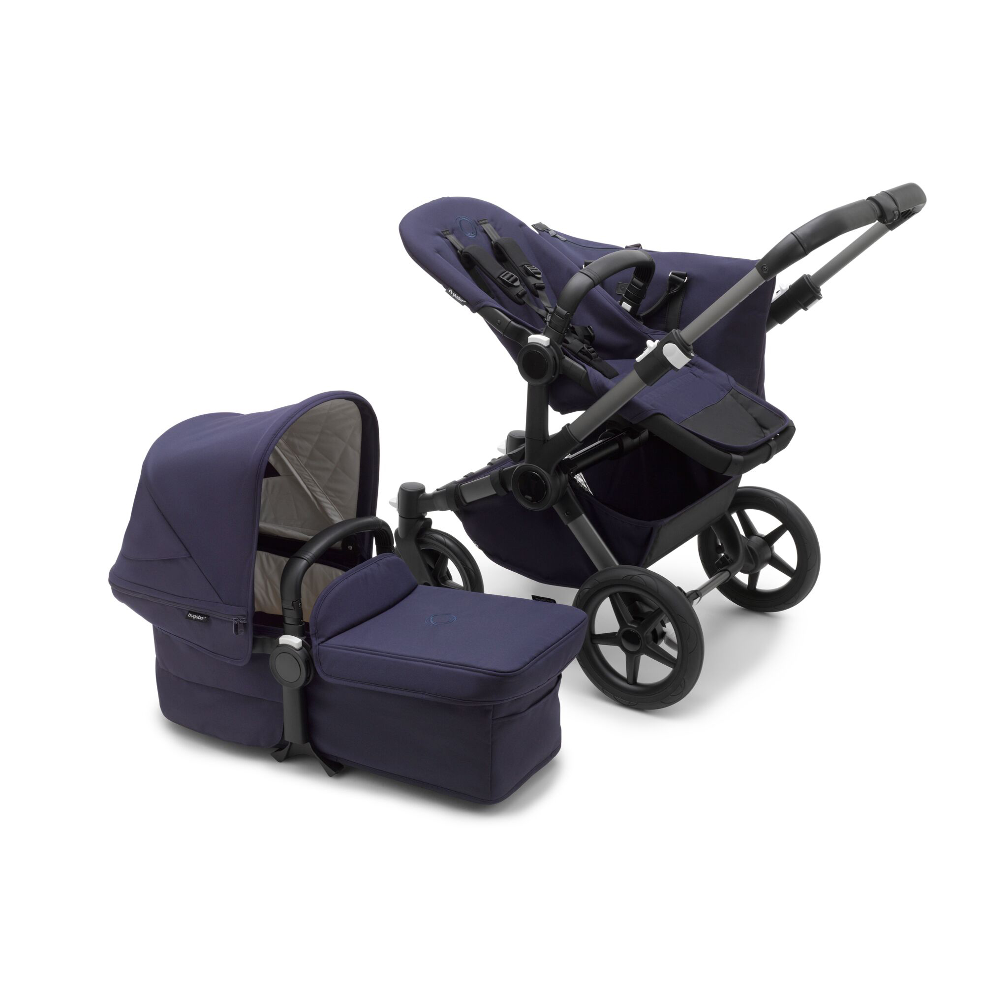 Product Image for Bugaboo Donkey 5 Classic Mono/Singelvagn Complete, Graphite/Dark Navy - BabyWorld