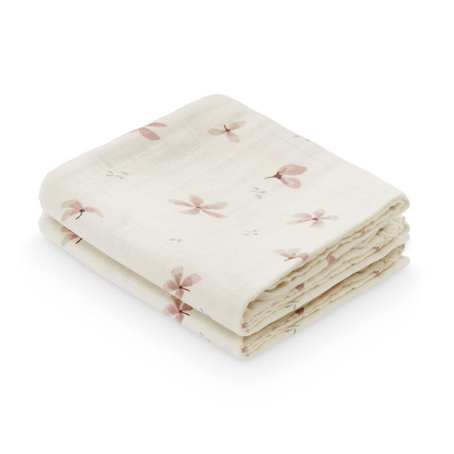 Muslinfilt 2-pack Mönstrad - Windflower Cream Cam Cam