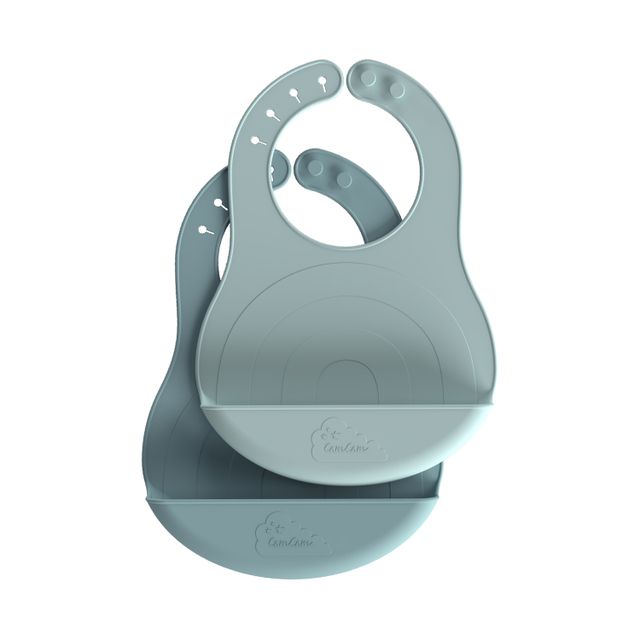Product Image for Cam Cam  Silikonhaklapp Regnbåge 2-pack, Blue Mix - BabyWorld