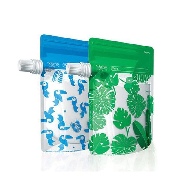 Baby Matpåsar Blå/Grön 10-Pack Cherub