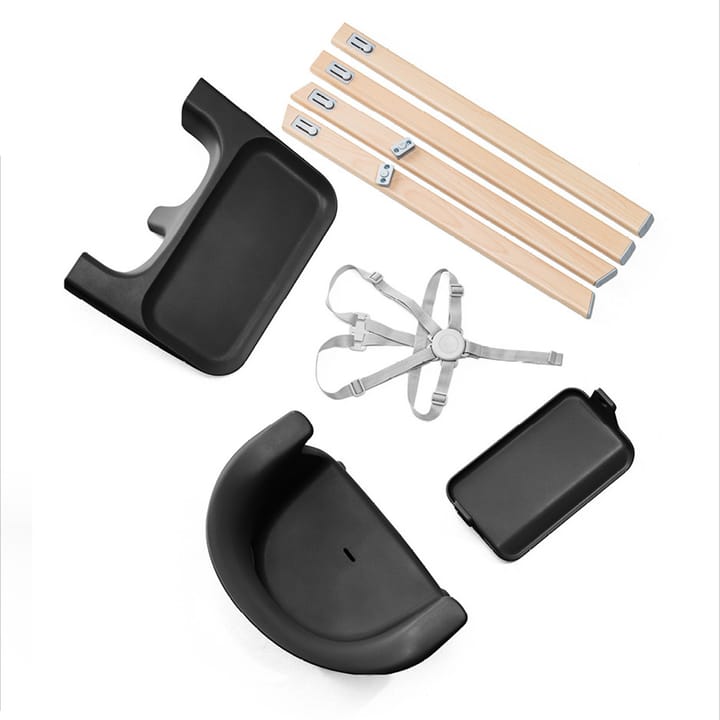 Clikk Barnmatstol - Black Natural Stokke