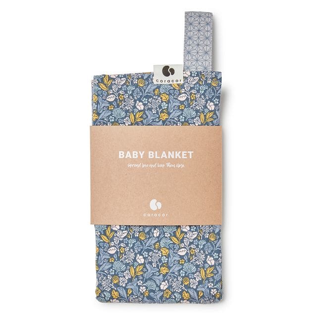 Babyfilt - Tinyflowers Dk Blue