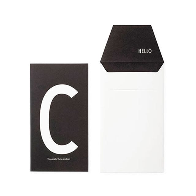 Greeting Card Black/White C Design Letters