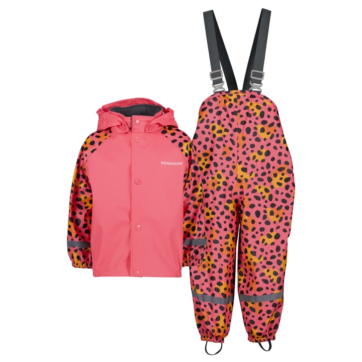 Regnställ Slaskeman 6 Mönstrat - Wild Dot Pink Didriksons