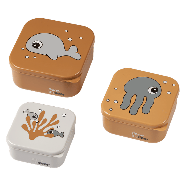 Snack Box 3-Pack Sea Friends - Mustard