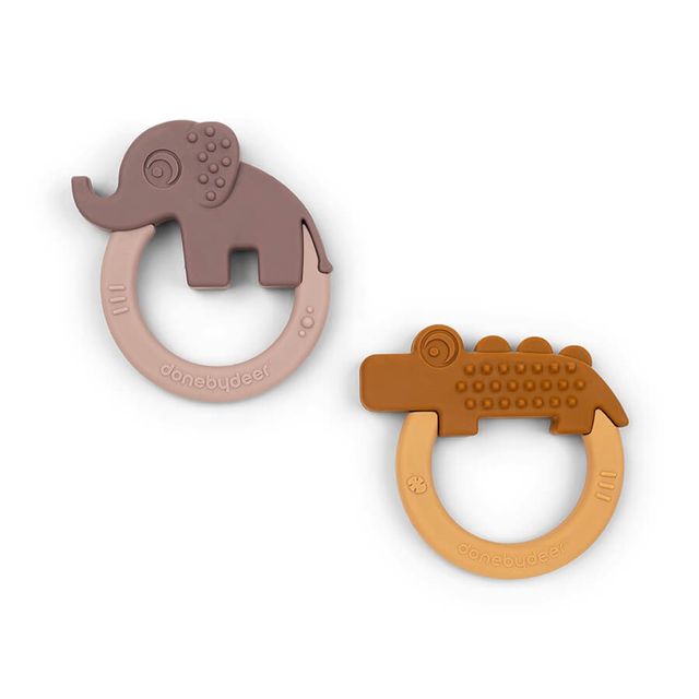 Done By Deer Bitleksak Deer Friends 2-pack Mustard/Powder