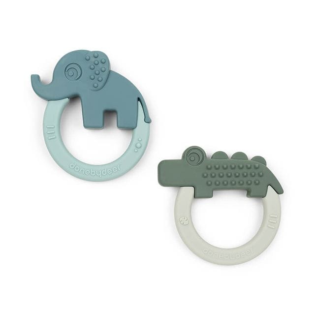 Bitleksak Deer Friends 2-pack - Green/Blue Done By Deer