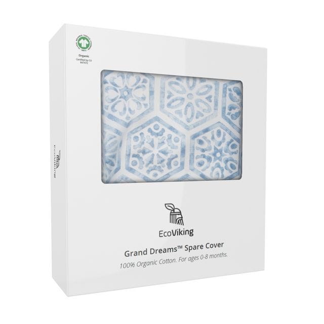 Organic Babynest Överdrag - Mediterranean Blue EcoViking