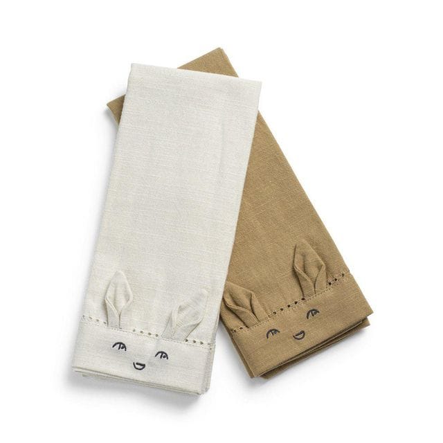 Servetter Bomull 2 pack - White/Sand