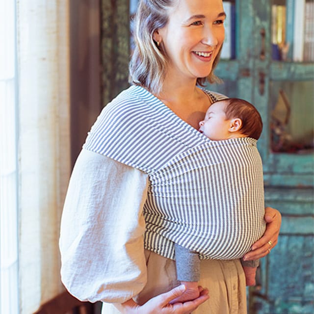 Aura Bärsjal - Navy Gingham Stripe Ergobaby